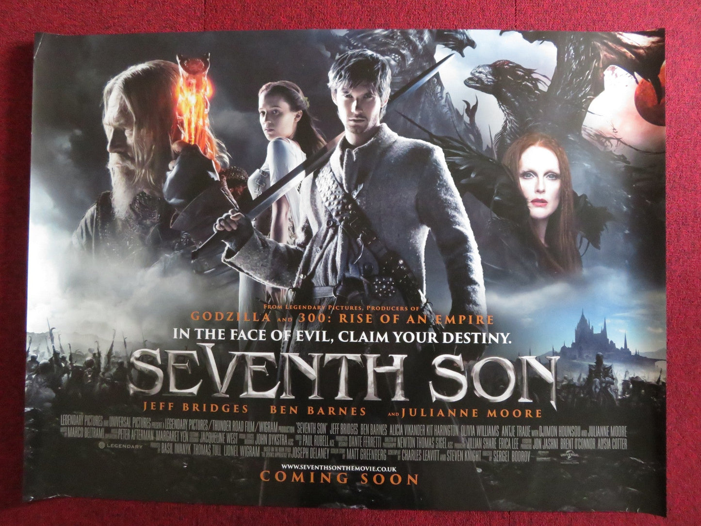 SEVENTH SON UK QUAD (30"x 40") ROLLED POSTER JEFF BRIDGES JULIANNE MOORE 2014 Rendezvous Cinema Movie posters