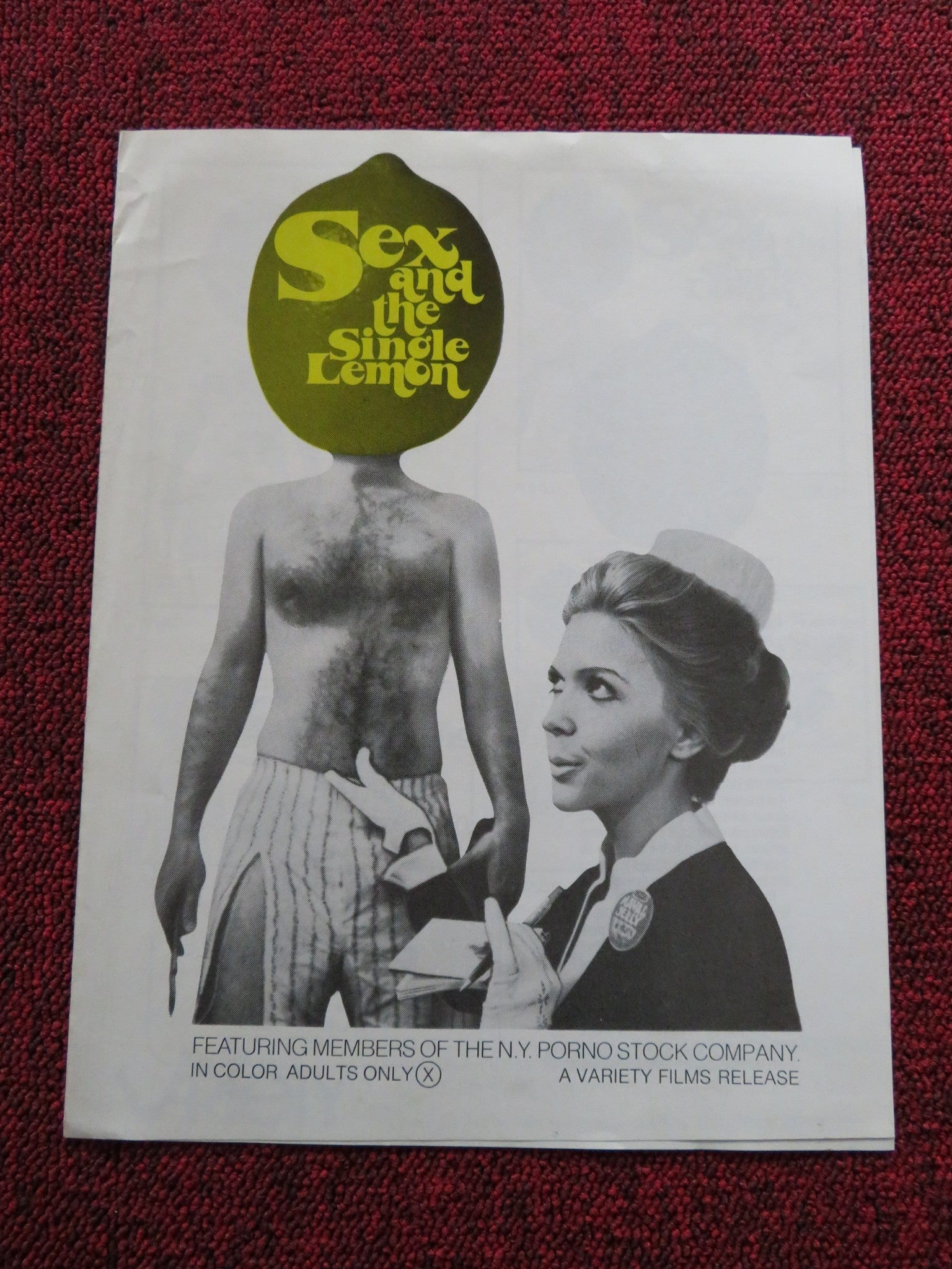 SEX AND THE SINGLE LEMON - UNCUT US PRESSBOOK 1969 Rendezvous Cinema Movie posters