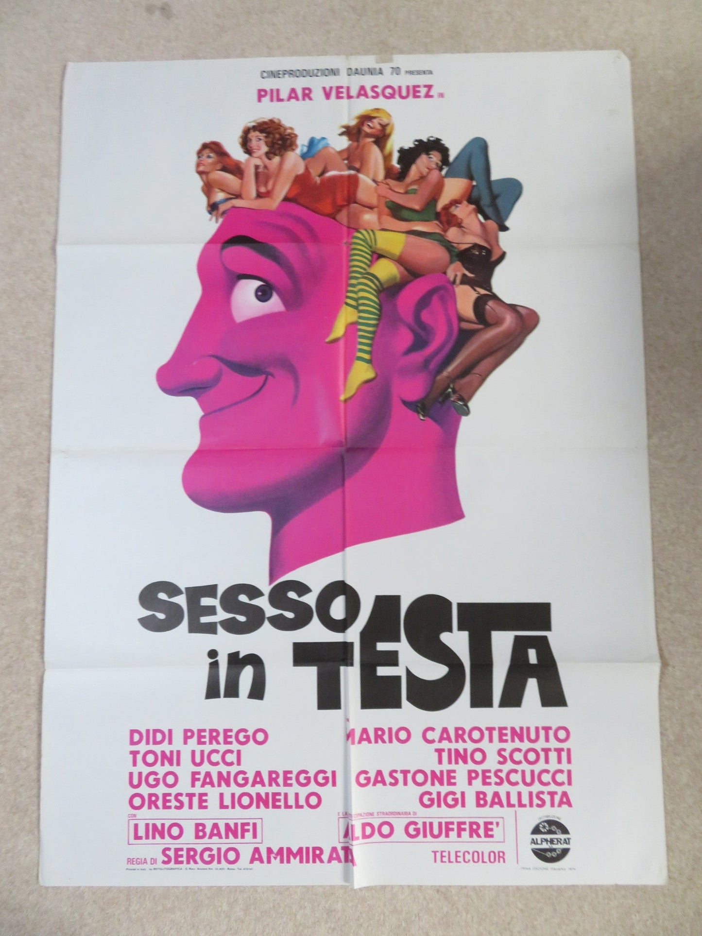 SEX IN THE HEAD ITALIAN 2 FOGLIO POSTER PILAR VELASQUEZ DIDI PEREGO 1974 Rendezvous Cinema Movie posters
