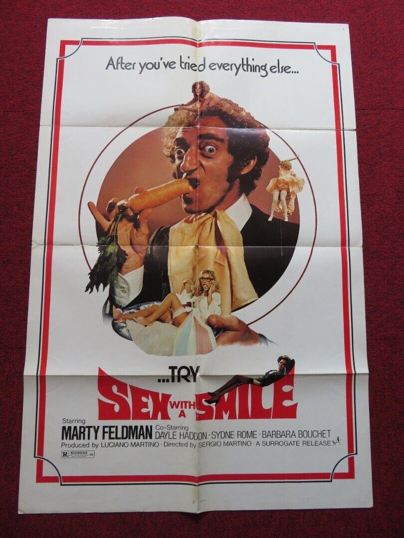 SEX WITH A SMILE FOLDED US ONE SHEET POSTER MARTY FELDMAN DAYLE HADDON 1976 Movie posters