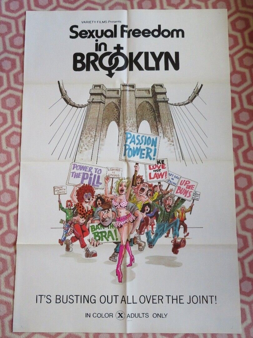 SEXUAL FREEDOM IN BROOKLYN FOLDED US ONE SHEET POSTER HARRY REEMS 1975 Movie posters