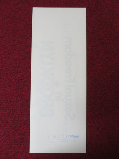 SEXUAL FREEDOM IN BROOKLYN US TRI FOLDED ONE SHEET ROLLED POSTER FLANAGAN 1975 Rendezvous Cinema Movie posters