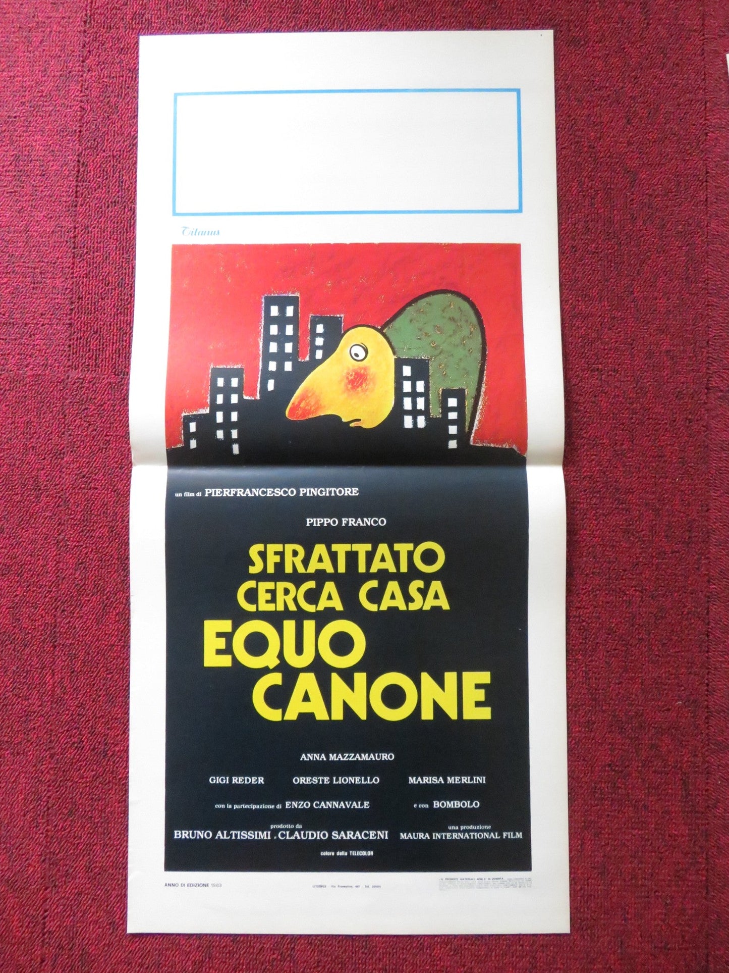 SFRATTATO CERCA CASA EQUO CANONE ITALIAN LOCANDINA POSTER PIPPO FRANCO 1983 Rendezvous Cinema Movie posters