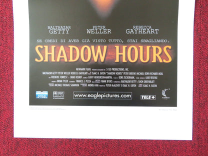 SHADOW HOURS ITALIAN LOCANDINA POSTER BALTHAZAR GETTY PETER WELLER 2000 Rendezvous Cinema Movie posters
