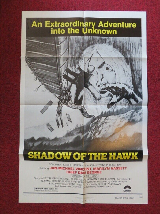 SHADOW OF THE HAWK FOLDED US ONE SHEET POSTER JAN MICHAEL VINCENT 1976 Movie posters