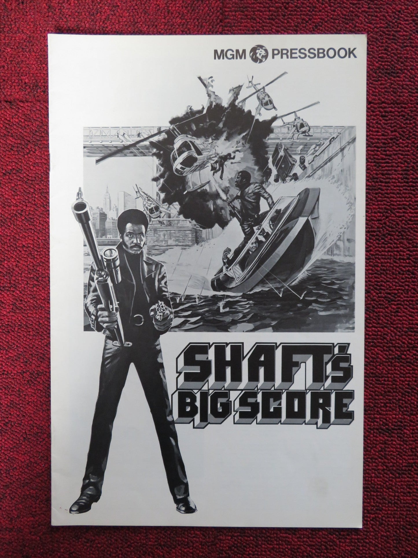 SHAFT'S BIG SCORE - PRESSBOOK UNCUT MGM RICHARD ROUNDTREE MOSES GUNN 1972 Rendezvous Cinema Movie posters