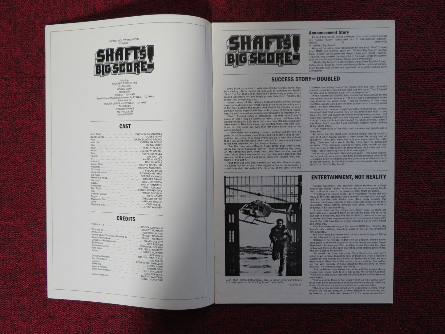 SHAFT'S BIG SCORE - PRESSBOOK UNCUT MGM RICHARD ROUNDTREE MOSES GUNN 1972 Rendezvous Cinema Movie posters