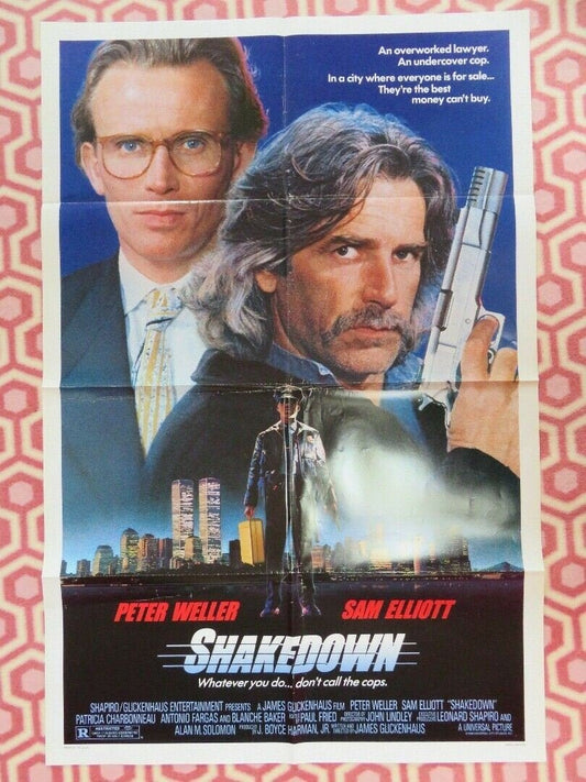 SHAKEDOWN US ONE SHEET POSTER PETER WELLER SAM ELLIOTT 1988 Movie posters