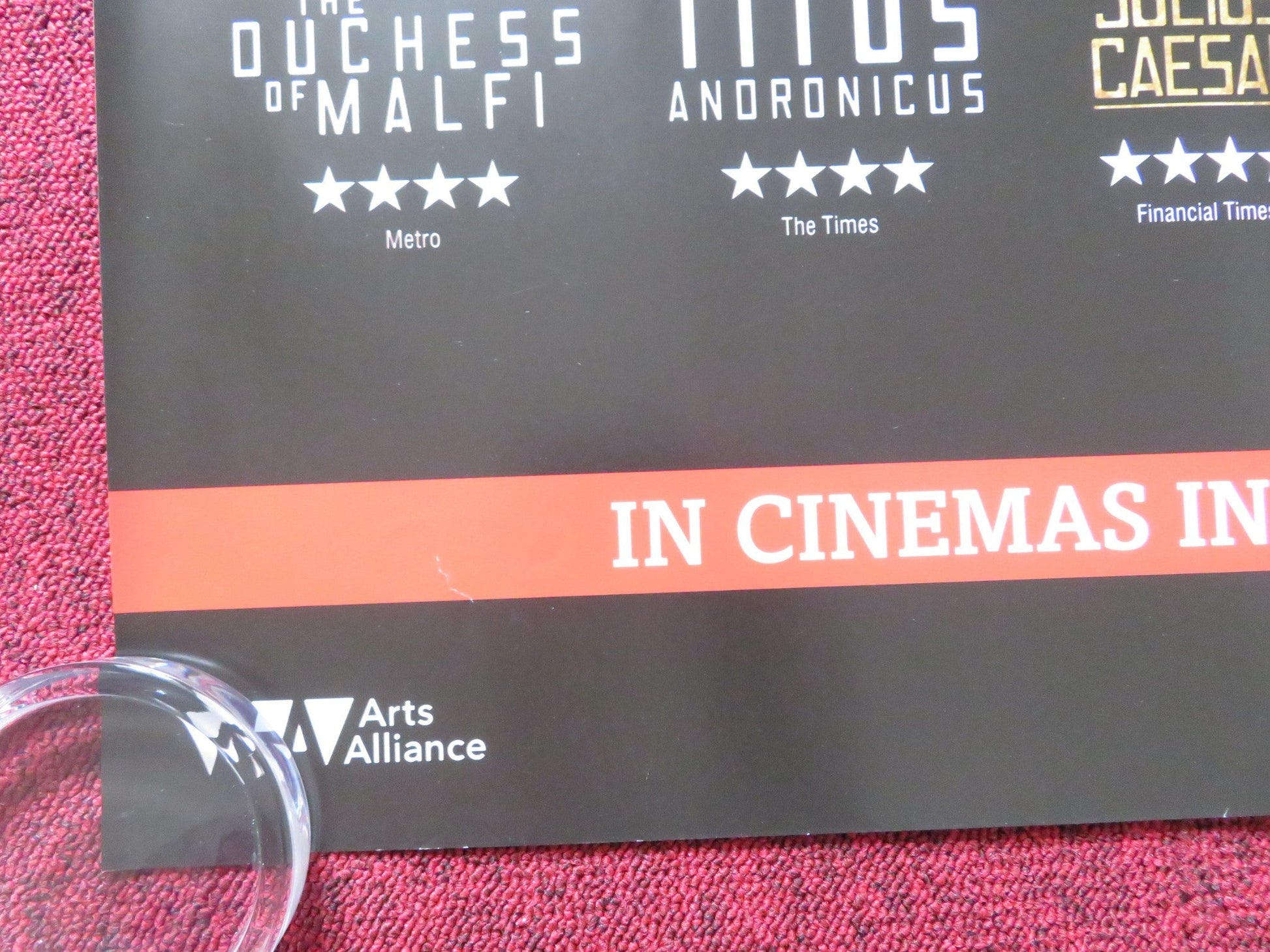 SHAKESPEARE'S GLOBE ON SCREEN - C UK QUAD ROLLED POSTER JULIUS CASEAR 2015 Rendezvous Cinema Movie posters