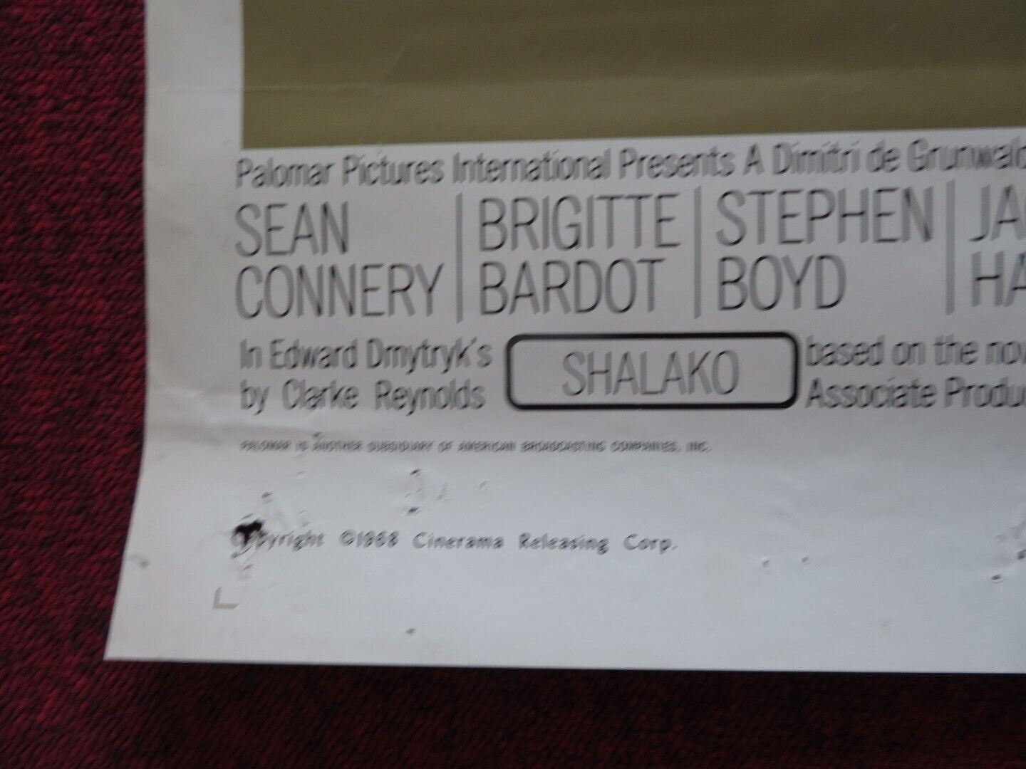 SHALAKO US ONE SHEET POSTER SEAN CONNERY BRIGITTE BARDOT 1968 - Rendezvous Cinema