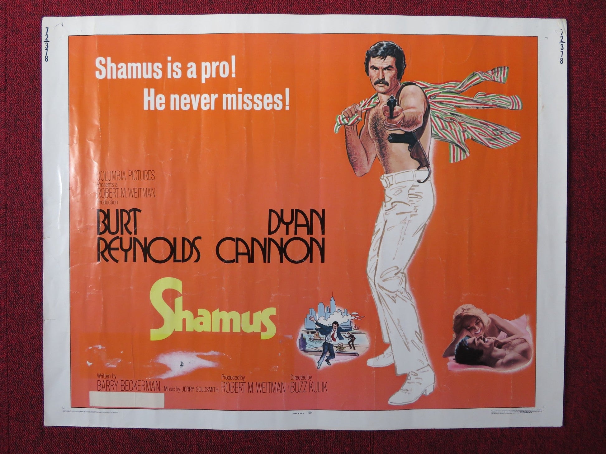 SHAMUS US HALF SHEET (22"x 28") POSTER BURT REYNOLDS DYAN CANNON 1972 Rendezvous Cinema Movie posters