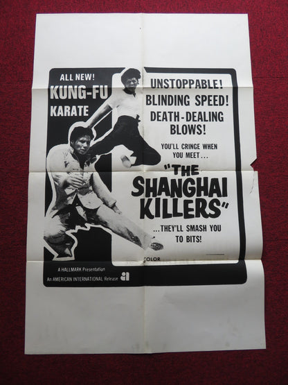 SHANGHAI KILLERS FOLDED US ONE SHEET POSTER KUNG FU TIAN - LIN WANG 1971 Rendezvous Cinema Movie posters