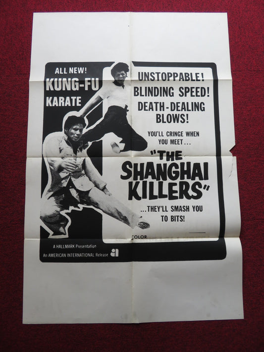 SHANGHAI KILLERS FOLDED US ONE SHEET POSTER KUNG FU TIAN - LIN WANG 1971 Rendezvous Cinema Movie posters