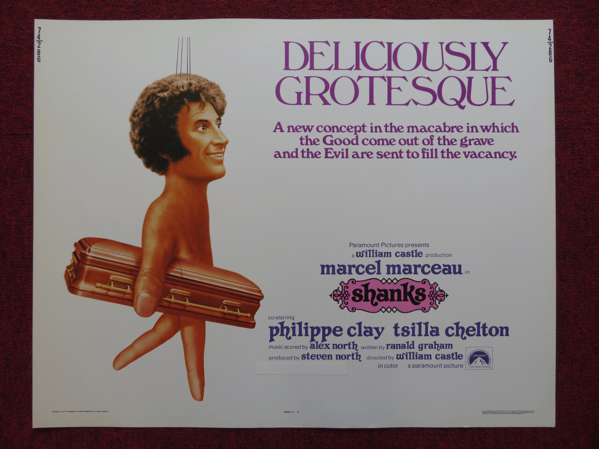 SHANKS US HALF SHEET (22"x 28") POSTER MARCEL MARCEAU PHILIPPE CLAY 1974 Rendezvous Cinema Movie posters