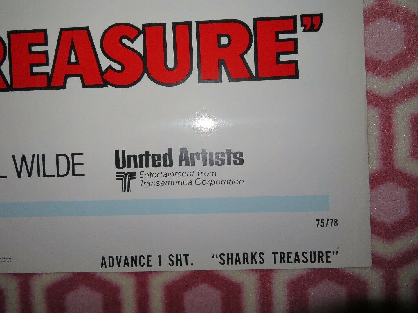 SHARKS' TREASURE ADVANCED US ONE SHEET POSTER CORNEL WLIDE 1975 Movie posters