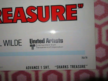 SHARKS' TREASURE ADVANCED US ONE SHEET POSTER CORNEL WLIDE 1975 Movie posters