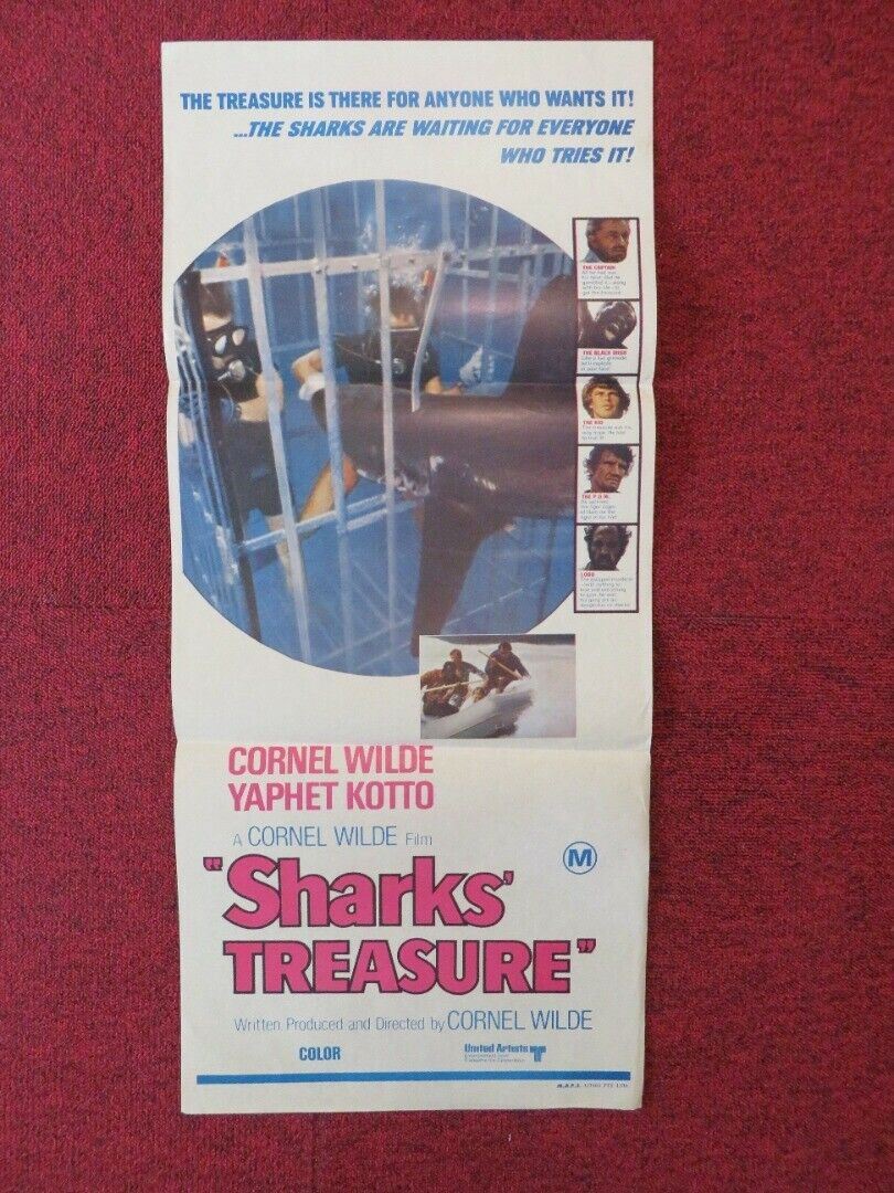 SHARKS TREASURE FOLDED AUSTRALIAN DAYBILL POSTER Cornel Wilde Yaphet Kotto '75 Movie posters