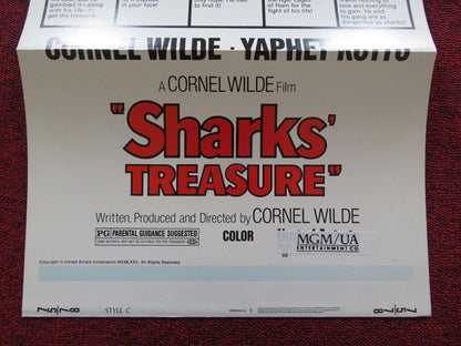 SHARKS' TREASURE - STYLE C FOLDED US INSERT (14"x 36") POSTER CORNEL WILDE 1975 Movie posters
