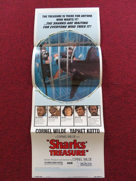 SHARKS' TREASURE - STYLE C FOLDED US INSERT (14"x 36") POSTER CORNEL WILDE 1975 Movie posters