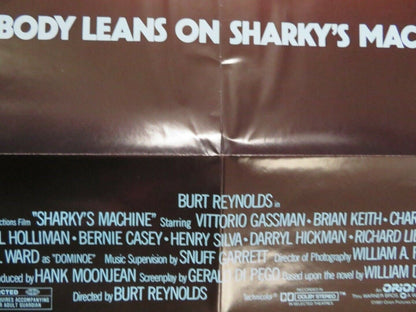 SHARKY'S MACHINE US ONE SHEET POSTER BURT REYNOLDS 1981 Movie posters