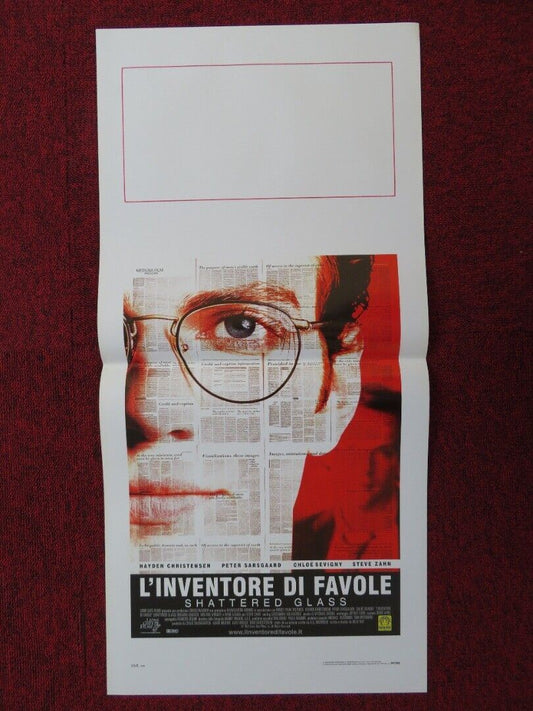 SHATTERED GLASS ITALIAN LOCANDINA (27.5"x13") POSTER HAYDEN CHRISTENSEN 2003 Movie posters