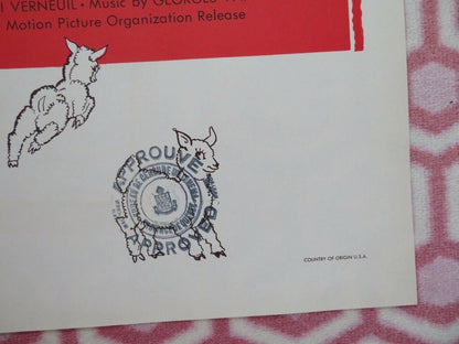 SHEEP HAS FIVE LEGS FOLDED US ONE SHEET POSTER FRANCOISE ARNOUL LINA LOPEZ 1954 Movie posters