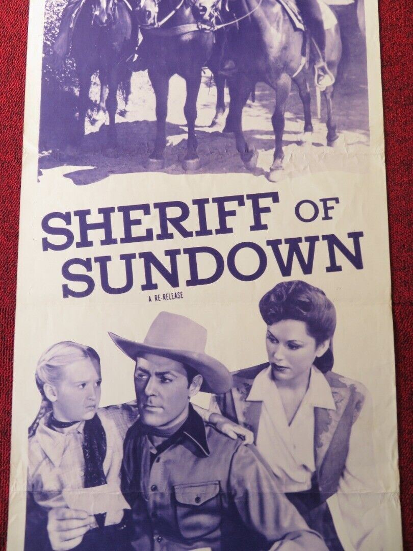 SHERIFF OF SUNDOWN RE RELEASE US INSERT (14"x 36") POSTER ALLAN LANE 1954 Movie posters