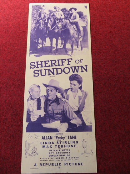 SHERIFF OF SUNDOWN RE RELEASE US INSERT (14"x 36") POSTER ALLAN LANE 1954 Movie posters