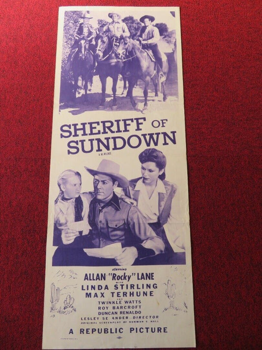 SHERIFF OF SUNDOWN RE RELEASE US INSERT (14"x 36") POSTER ALLAN LANE 1954 Movie posters