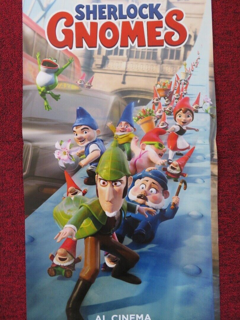 SHERLOCK GNOMES ITALIAN LOCANDINA (27"x13") POSTER KELLY ASBURY 2018 Rendezvous Cinema Movie posters