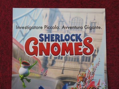 SHERLOCK GNOMES ITALIAN LOCANDINA (27"x13") POSTER KELLY ASBURY 2018 Rendezvous Cinema Movie posters
