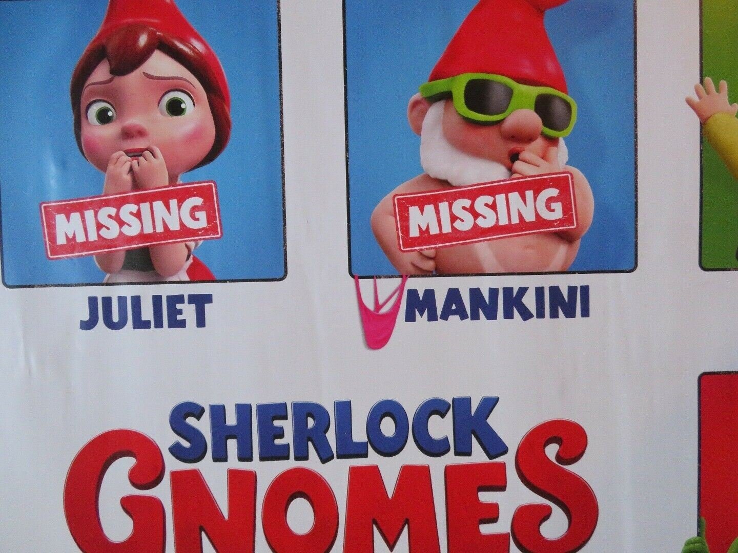 SHERLOCK GNOMES QUAD (30"x 40") ROLLED POSTER EMILY BLUNT MICHAEL CAINE 2018 Movie posters