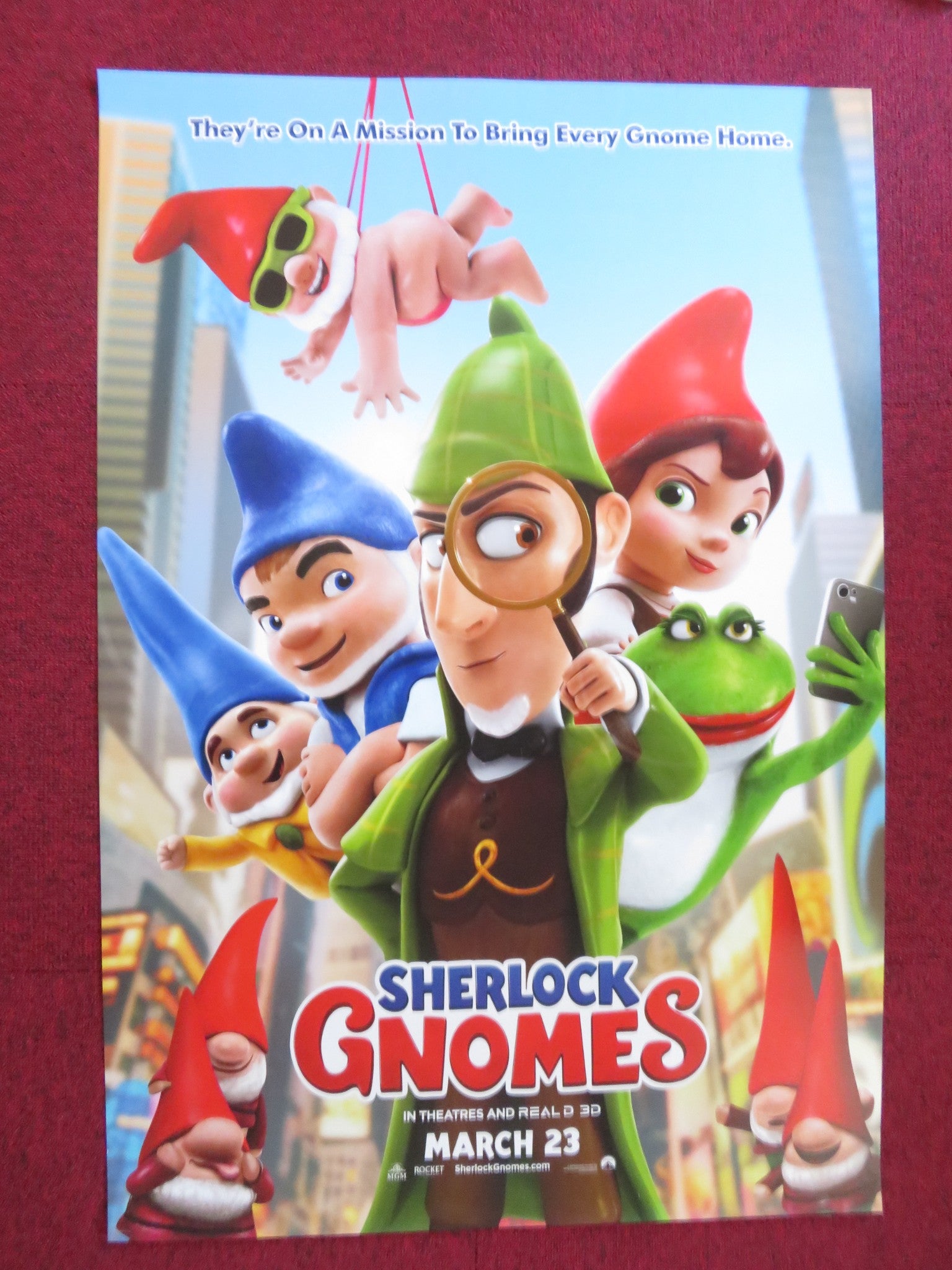 SHERLOCK GNOMES US ONE SHEET ROLLED POSTER EMILY BLUNT JOHNNY DEPP 2018 Rendezvous Cinema Movie posters