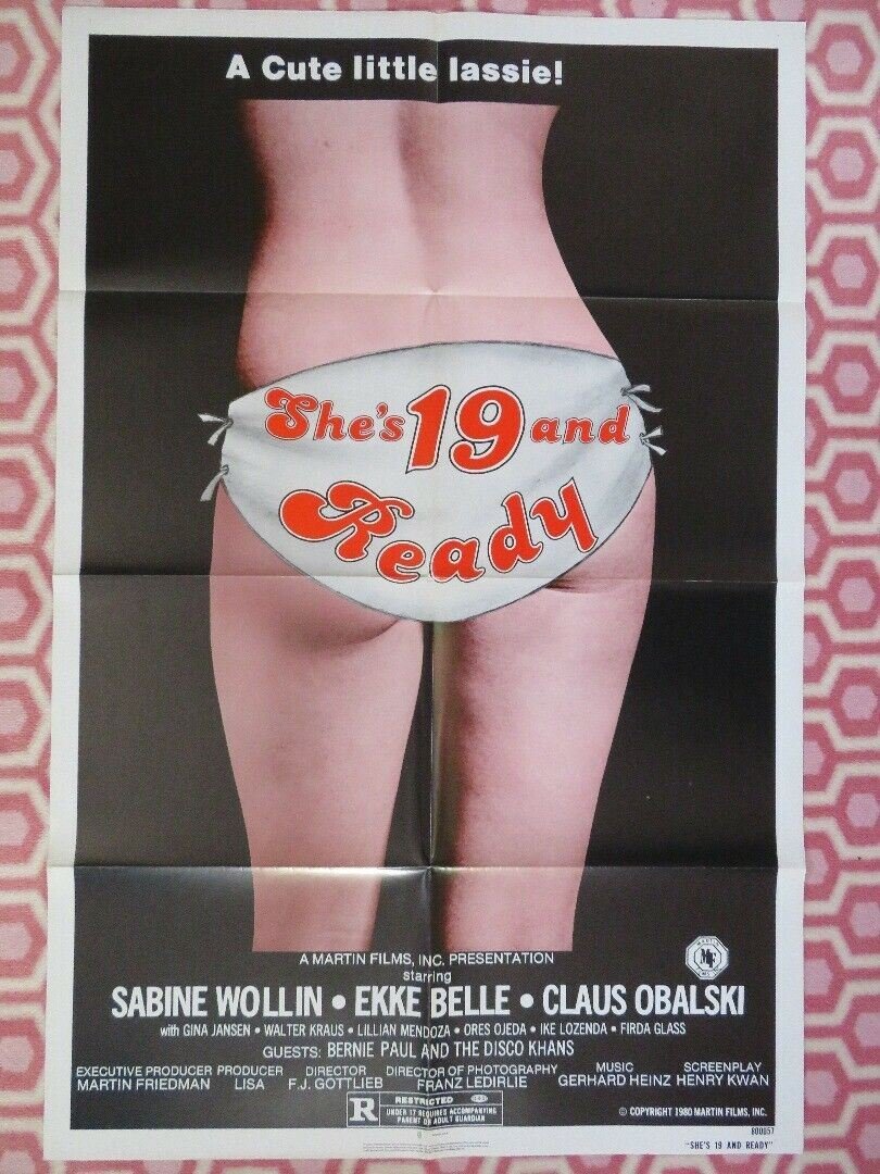 SHE'S 19 AND READY US ONE SHEET POSTER SABINE WOOLIN CLAUS FIELD 1980 Movie posters