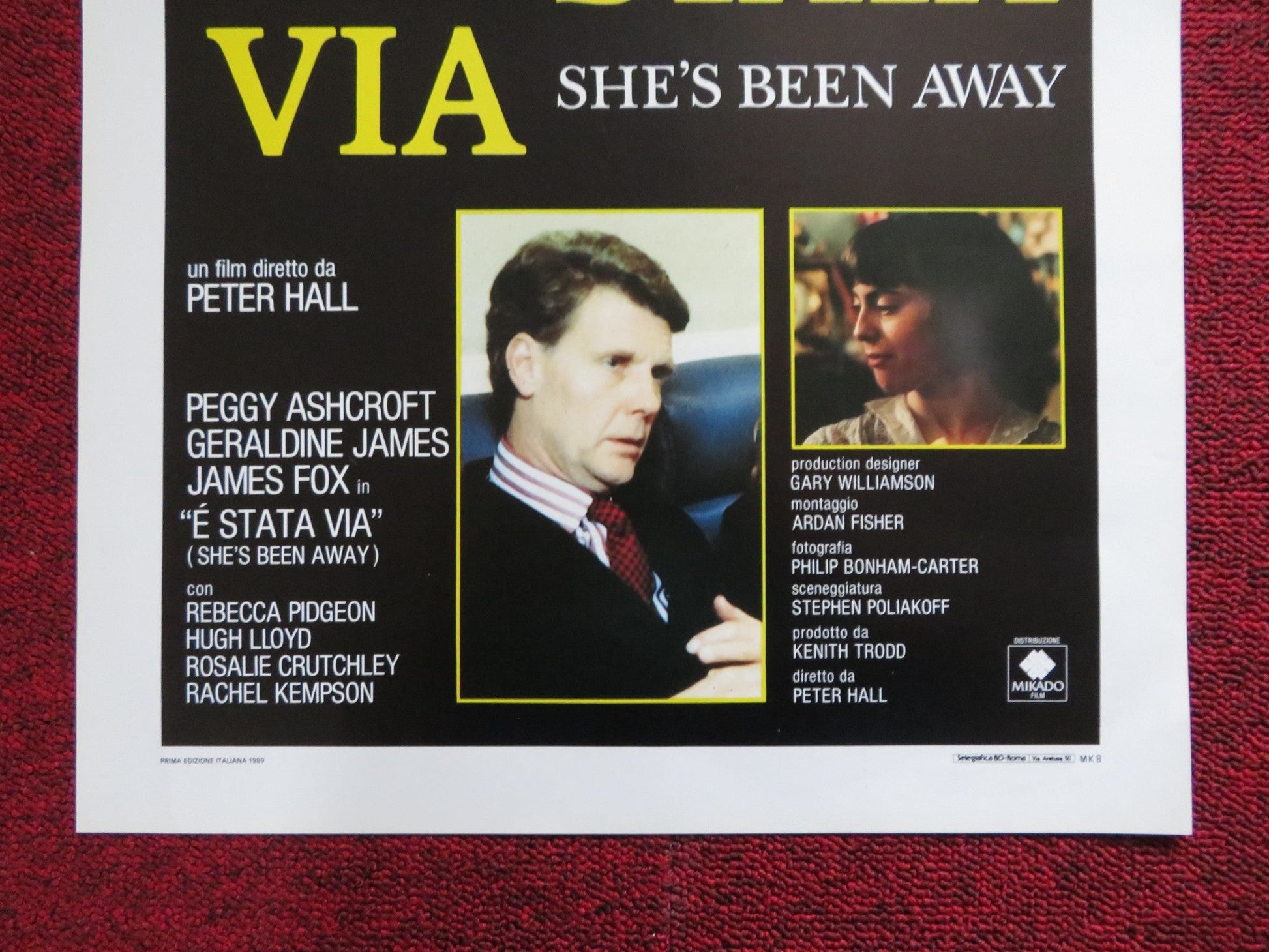 SHE'S BEEN AWAY ITALIAN LOCANDINA POSTER PEGGY ASHCROFT GERALDINE JAMES 1989 Rendezvous Cinema Movie posters
