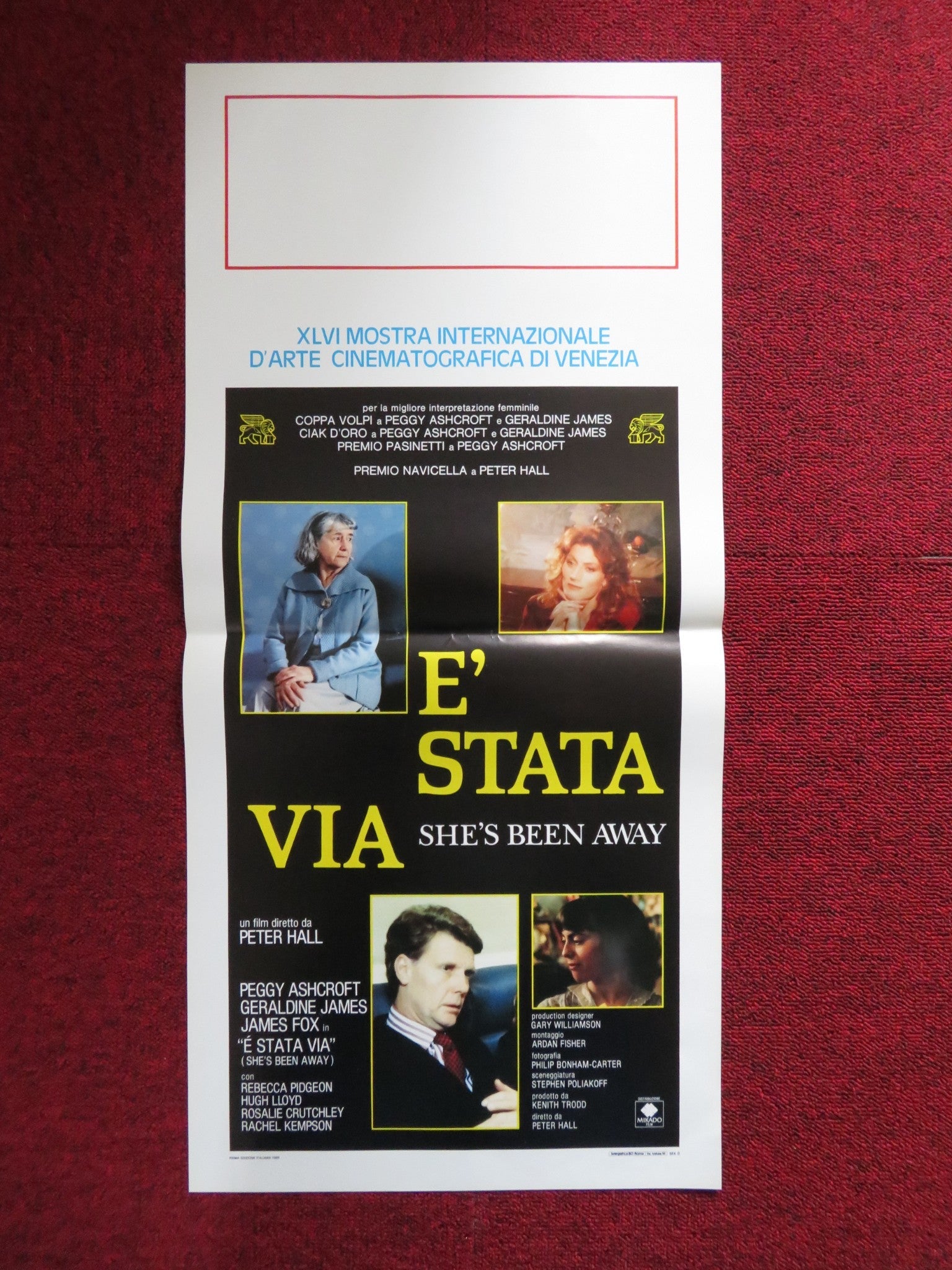 SHE'S BEEN AWAY ITALIAN LOCANDINA POSTER PEGGY ASHCROFT GERALDINE JAMES 1989 Rendezvous Cinema Movie posters