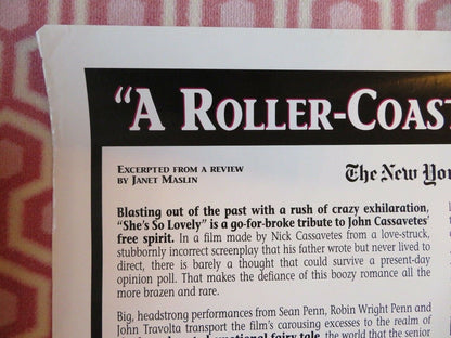 SHE'S SO LOVELY US ONE SHEET ROLLED POSTER SEAN PENN JOHN TRAVOLTA '97 Movie posters