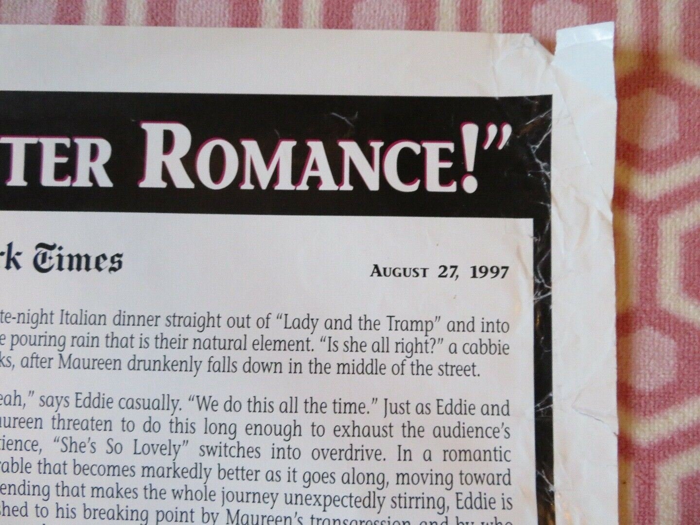 SHE'S SO LOVELY US ONE SHEET ROLLED POSTER SEAN PENN JOHN TRAVOLTA '97 Movie posters