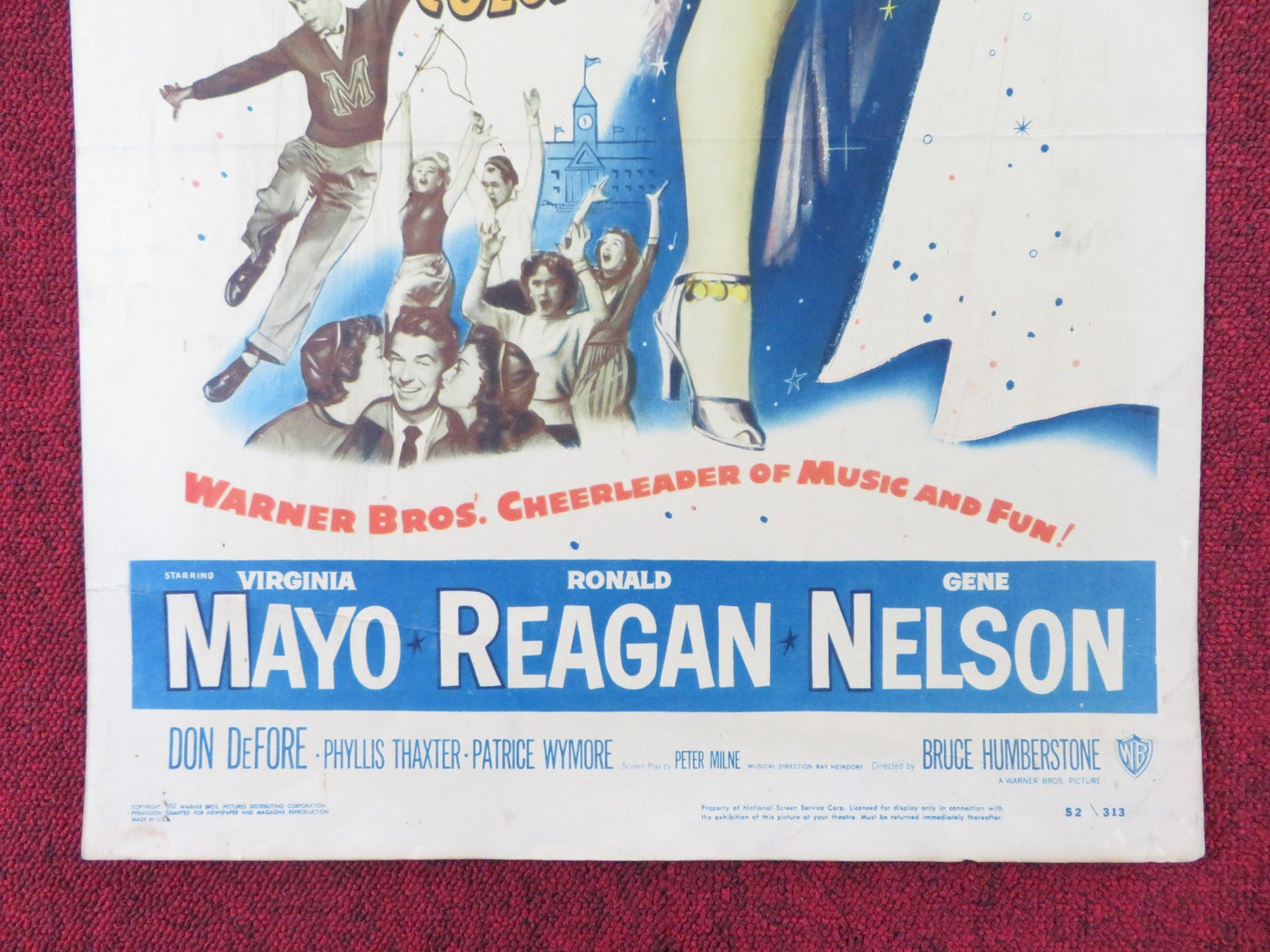 SHE'S WORKING HER WAY THROUGH COLLEGE US INSERT (14"x 36") POSTER MAYO 1952 Rendezvous Cinema Movie posters