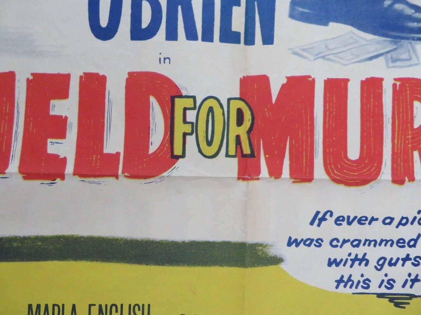 SHIELD FOR MURDER FOLDED US ONE SHEET POSTER EDMOND O'BRIEN 1954 Movie posters