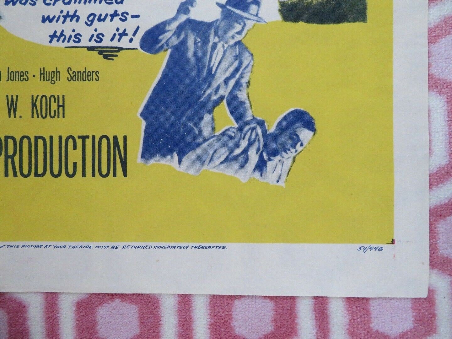 SHIELD FOR MURDER FOLDED US ONE SHEET POSTER EDMOND O'BRIEN 1954 Movie posters