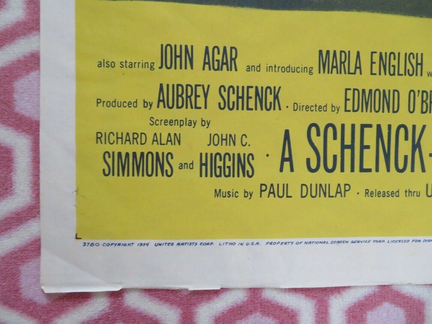 SHIELD FOR MURDER FOLDED US ONE SHEET POSTER EDMOND O'BRIEN 1954 Movie posters