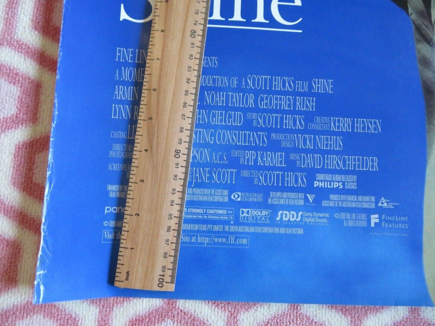 SHINE US ONE SHEET ROLLED POSTER GEOFFREY RUSH 1996 Movie posters