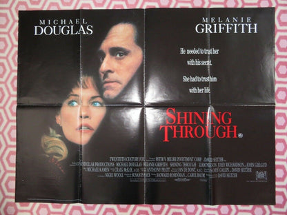 SHINING THROUGH BRITISH QUAD (30"x40") POSTER MICHAEL DOUGLAS MELANIE GRIFFITH Movie posters