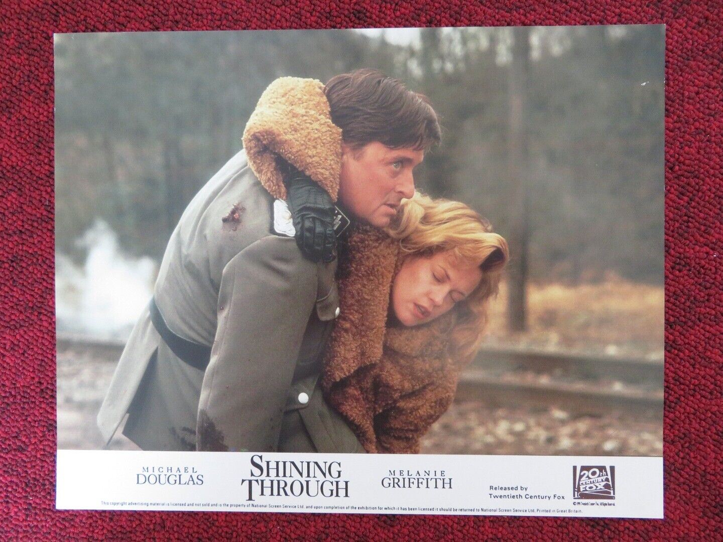 SHINING THROUGH - D LOBBY CARD MICHAEL DOUGLAS MELANIE GRIFFITH 1992 Rendezvous Cinema Movie posters
