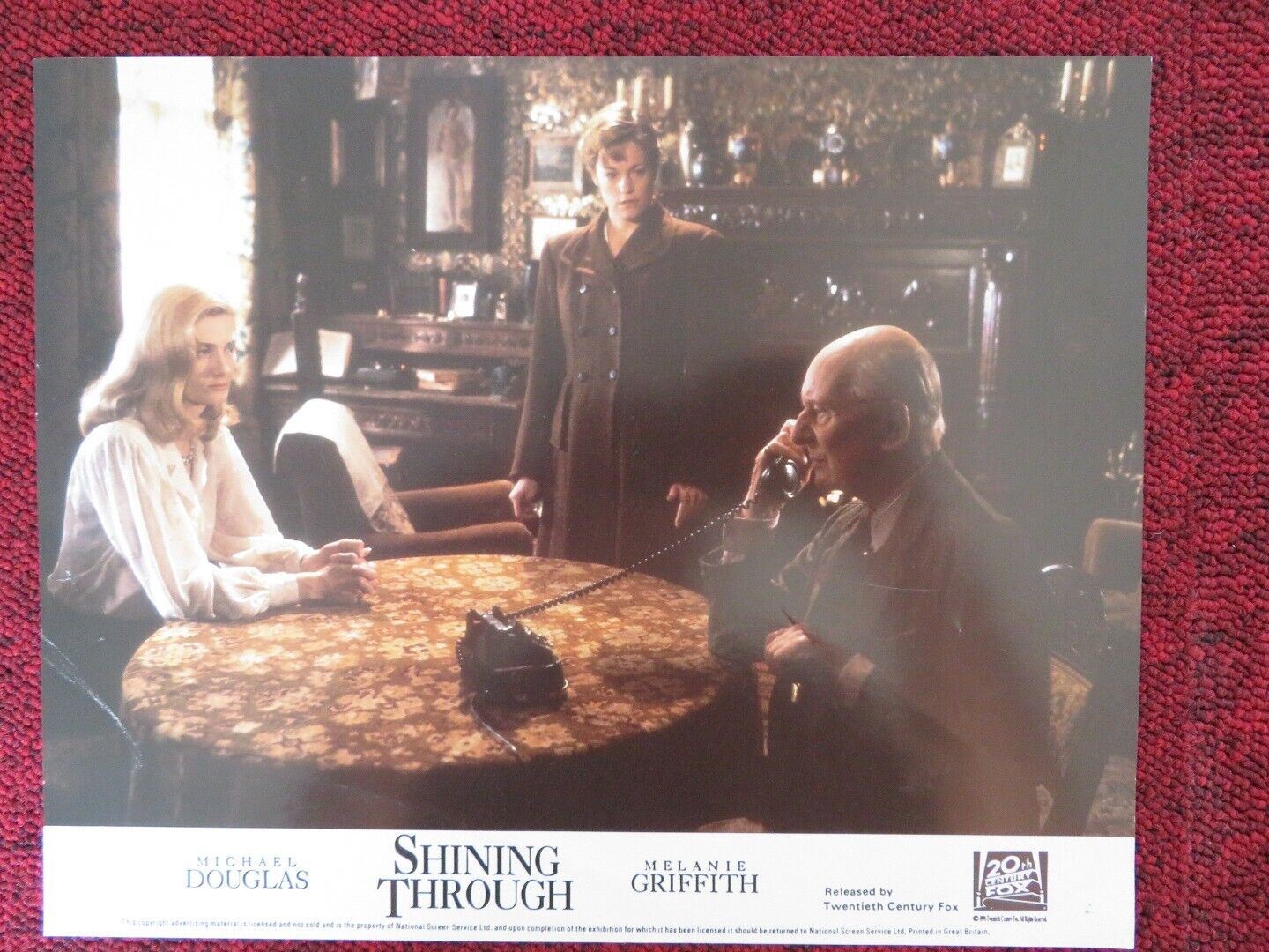 SHINING THROUGH - F LOBBY CARD MICHAEL DOUGLAS MELANIE GRIFFITH 1992 Rendezvous Cinema Movie posters