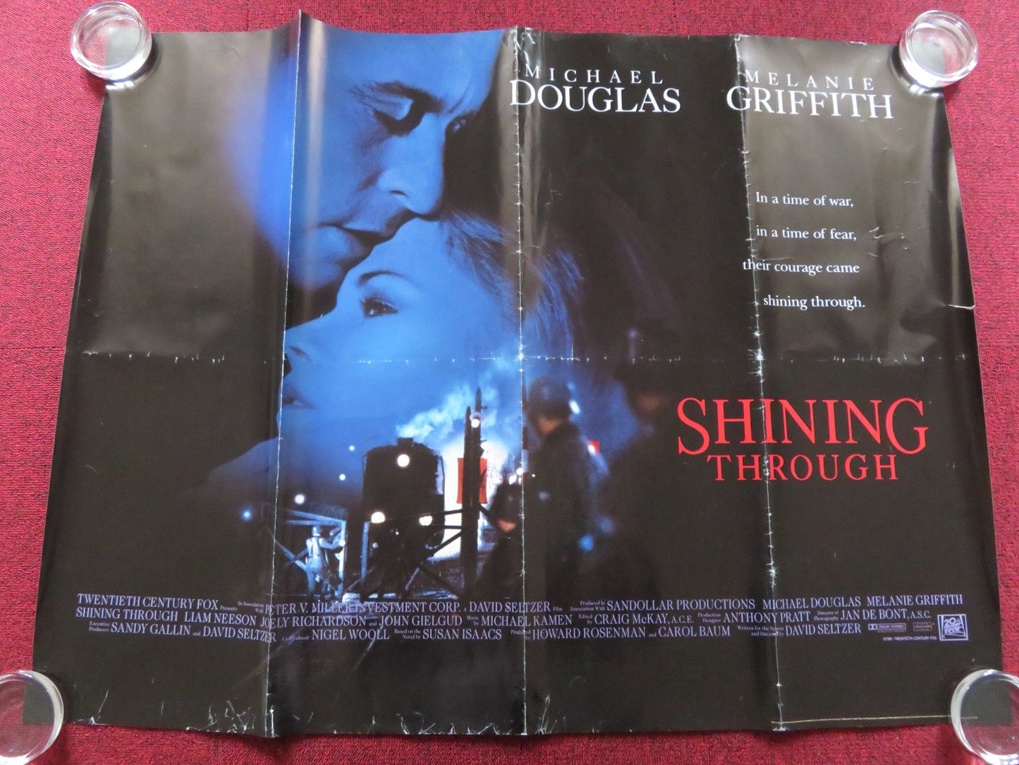 SHINING THROUGH UK QUAD (30"x 40") ROLLED POSTER MICHAEL DOUGLAS 1992 Rendezvous Cinema Movie posters