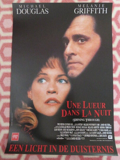 SHINING THROUGH / UNE LUEUR DANS LA NUIT BELGIUM (19"x 13")POSTER M. DOUGLAS '92 Movie posters