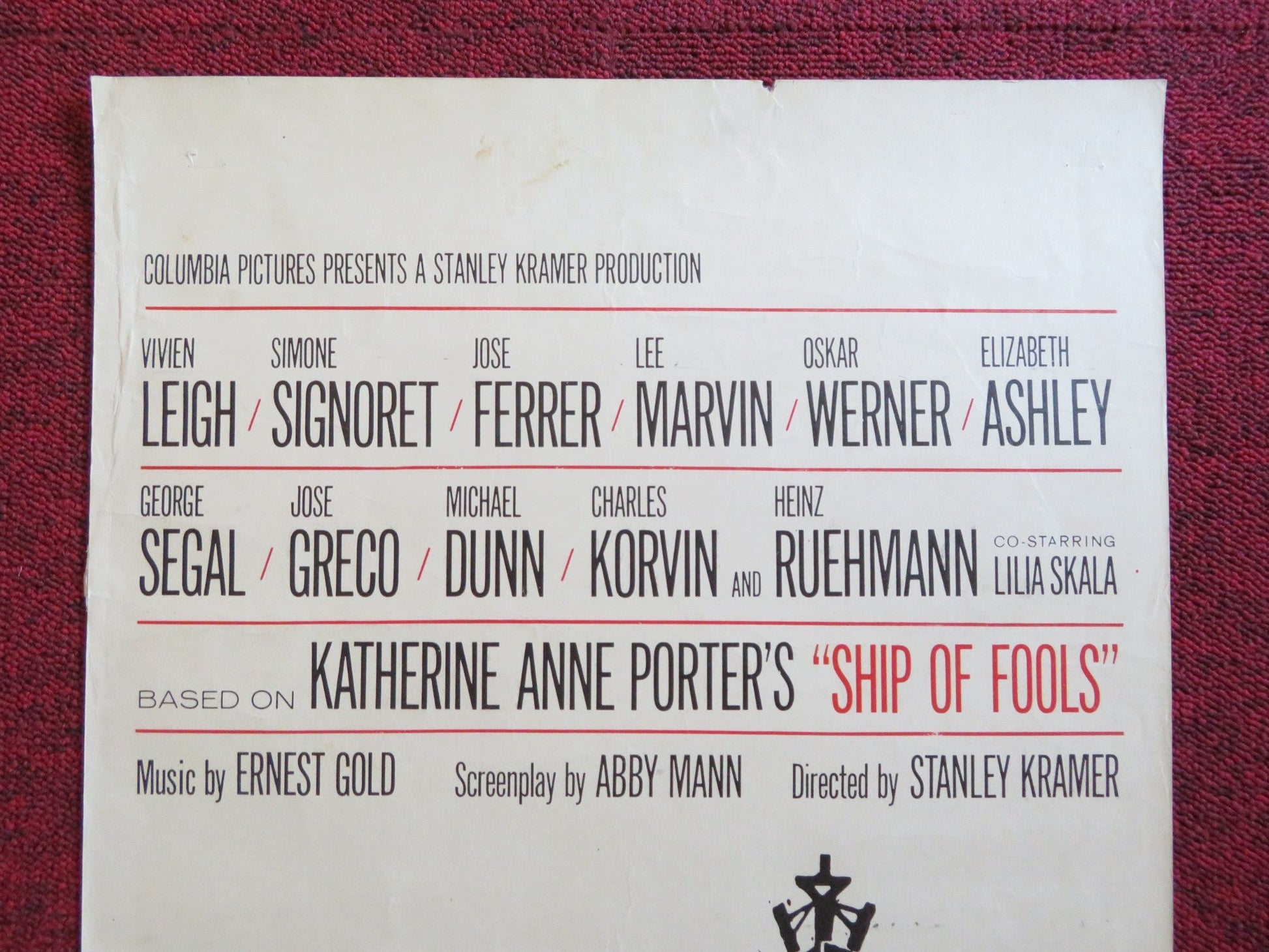 SHIP OF FOOLS US INSERT (14"x 36") POSTER VIVIEN LEIGH SIMONE SIGNORET 1965 Rendezvous Cinema Movie posters