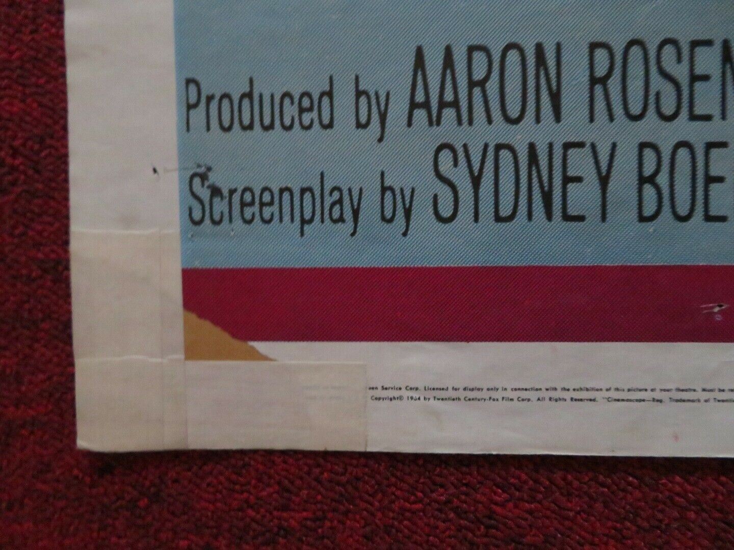 SHOCK TREATMENT FOLDED US ONE SHEET POSTER STUART WHITMAN CAROL LYNLEY 1964 - Rendezvous Cinema